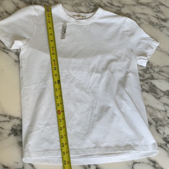 NWT Madewell Cotton Perfect Crewneck White TShirt make up washed off collar - Picture 9 of 15